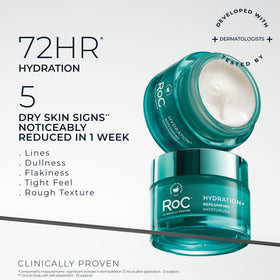 RoC ingredient label with seven hyaluronic acids highlighted for performance