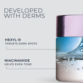 RoC ingredient visual with niacinamide emphasizing brightening results