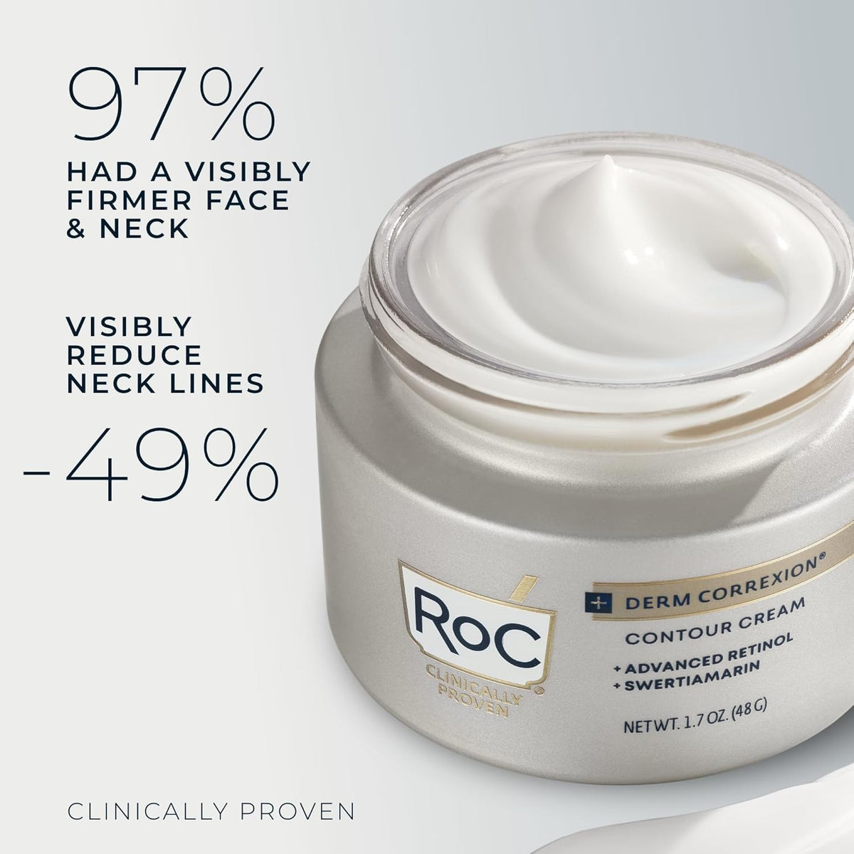 RoC label close-up highlighting key ingredients and clean formulation