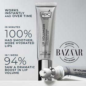 RoC ingredient label highlighting hyaluronic spheres and peptide benefits