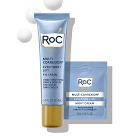 RoC jar front view showing product and brand, highlights quick brightening