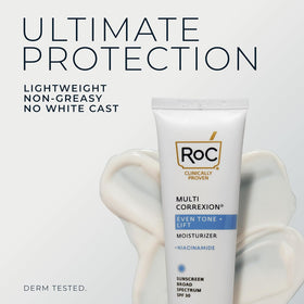 RoC texture closeup highlighting lightweight cream and quick absorption benefit
