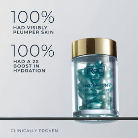 RoC applying serum at night on face, illustrating nightly routine and smoother-looking skin