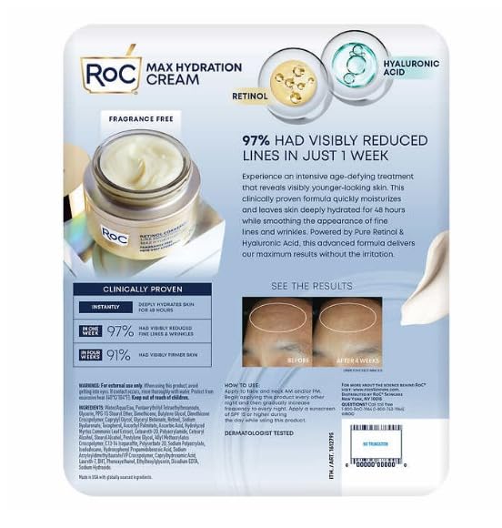 RoC cream texture close-up illustrating smooth, fast-absorbing hydration