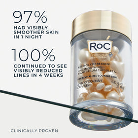 RoC open capsule with serum drop demonstrating measured mess-free application