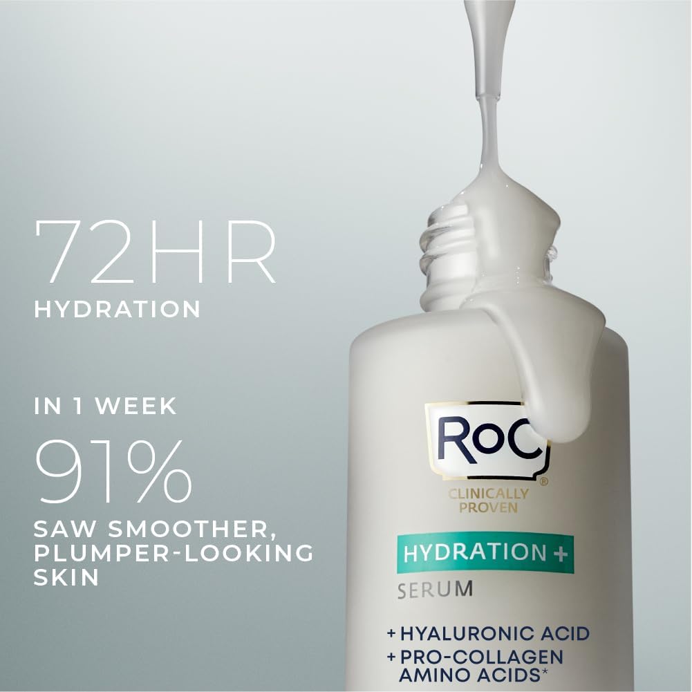 RoC milky serum texture close-up highlighting lightweight quick absorption