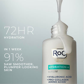 RoC milky serum texture close-up highlighting lightweight quick absorption