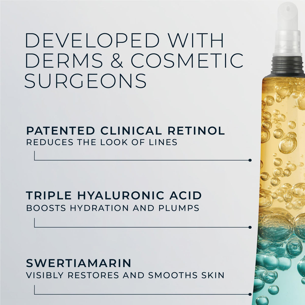 RoC serum on bathroom shelf as part of a nighttime skincare routine