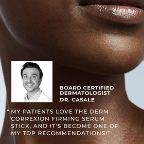 RoC stick applied to decollete demonstrating contouring benefit