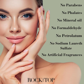 Rock the Top label detail with ingredients highlighting transparency benefit