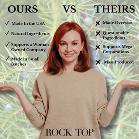 Rock the Top size comparison in hand showing portable convenience benefit