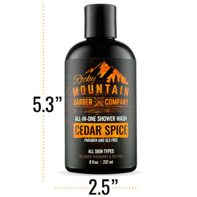 Rocky Mountain Barber Company back label with ingredient list visible for informed choice