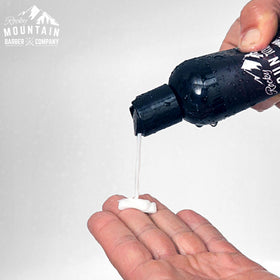Rocky Mountain Barber Company close-up of peppermint and eucalyptus essential oils