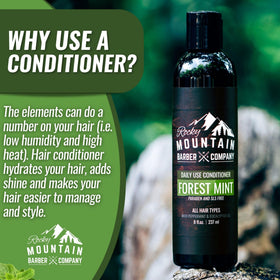 Rocky Mountain Barber Company conditioner texture on hand showing creamy consistency