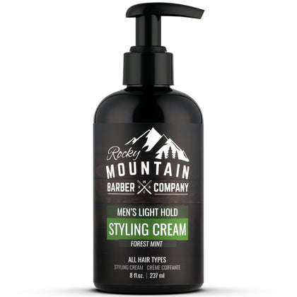 Rocky Mountain Barber Company front packaging showing 8 oz bottle and label benefit