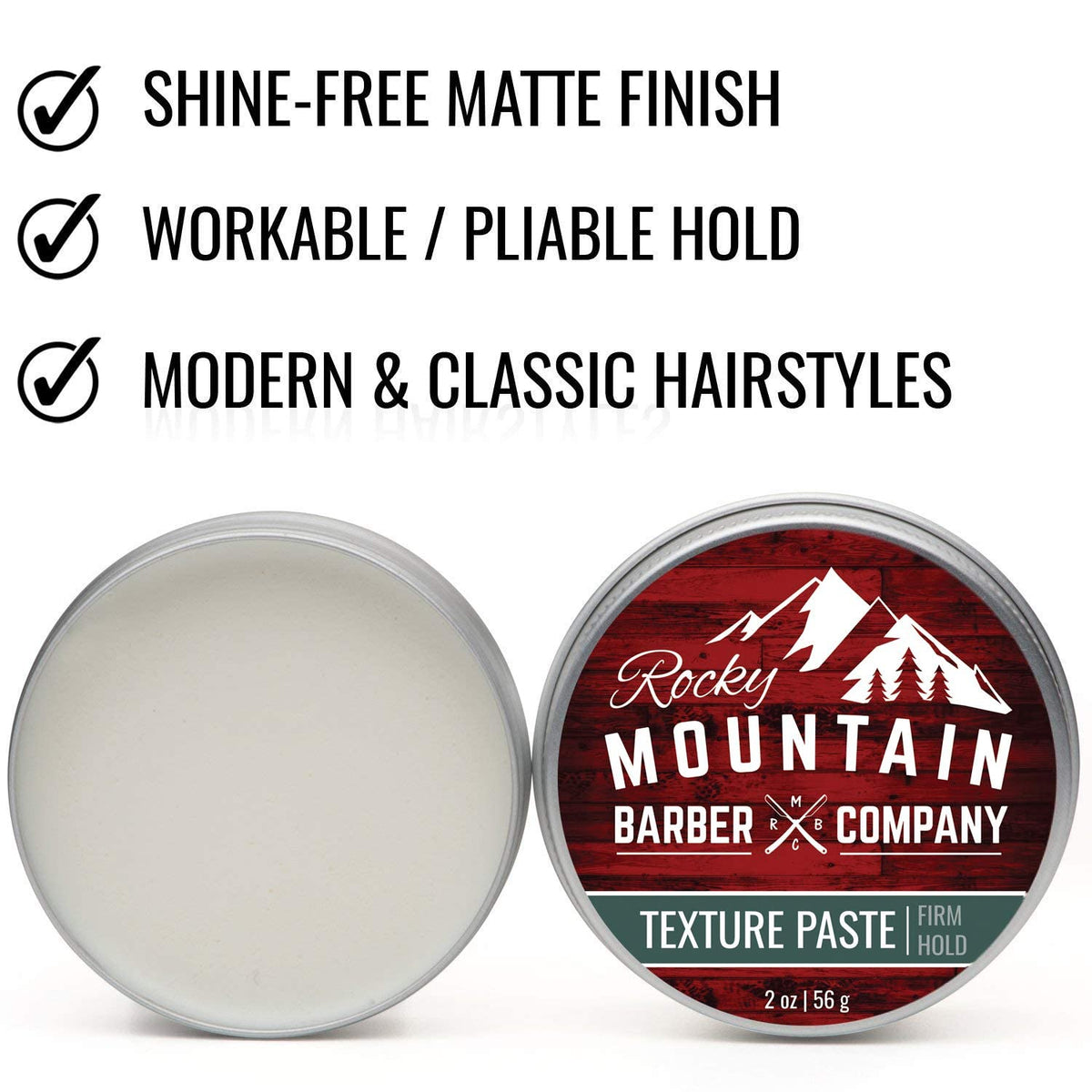 Rocky Mountain Barber Company back label close-up showing ingredient list for transparency