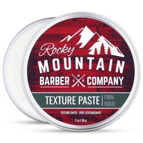 Rocky Mountain Barber Company front jar view showing clean matte packaging and portability