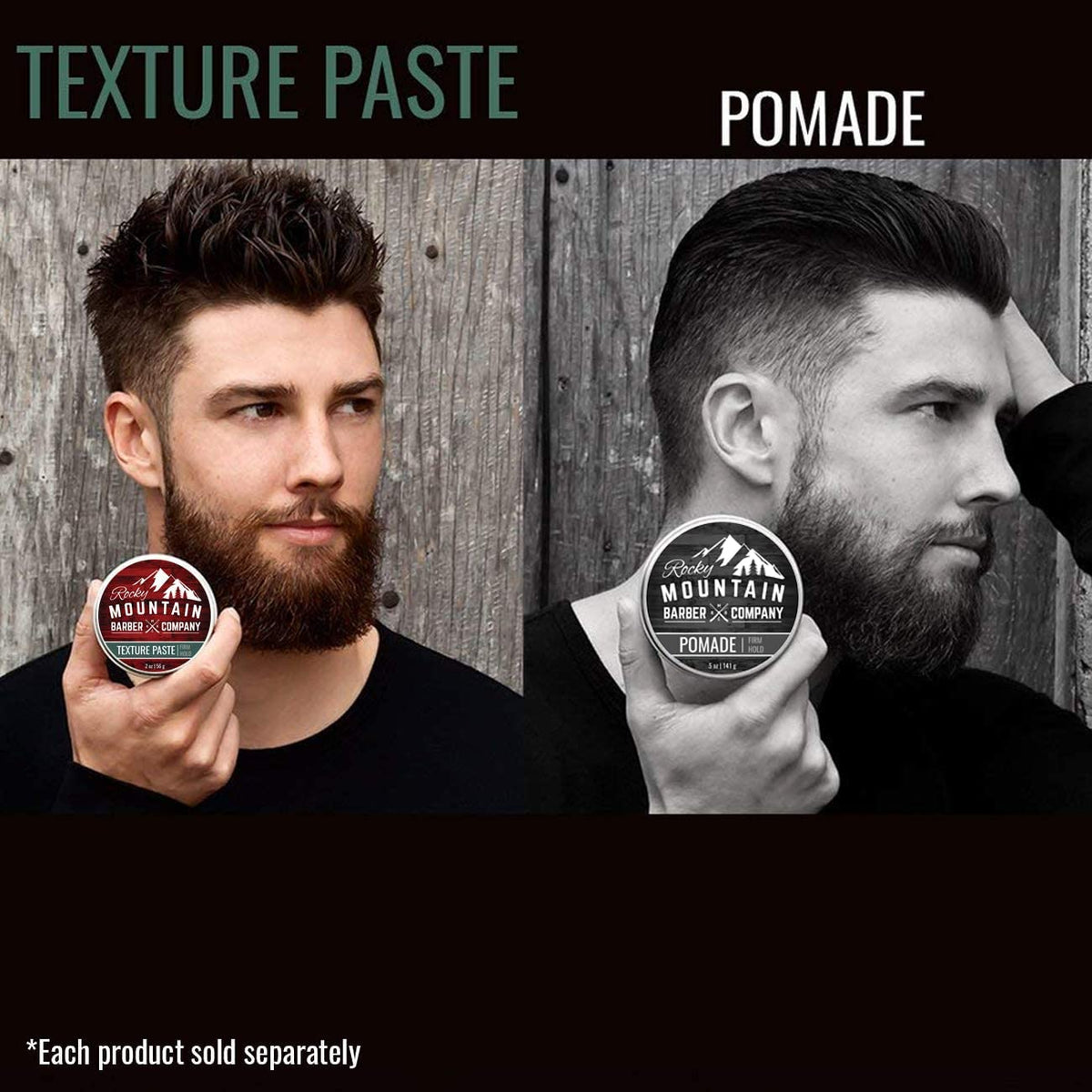 Rocky Mountain Barber Company paste with coin for scale illustrating compact 2 oz size