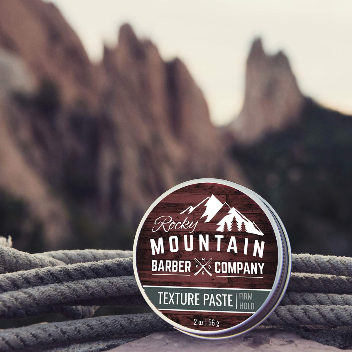 Rocky Mountain Barber Company small-batch stamp on label suggesting fresh handcrafted quality