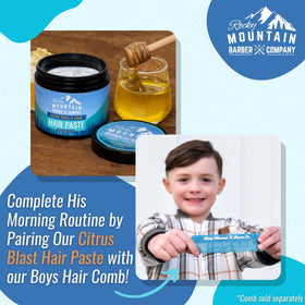 Rocky Mountain Barber Company neat side part on boy showing controlled finish