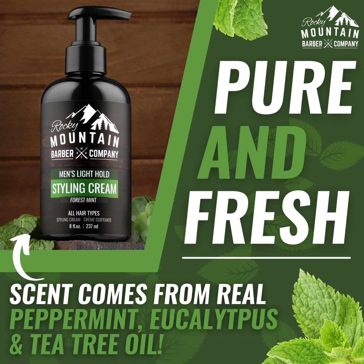Rocky Mountain Barber Company lifestyle bathroom shelf showing neat grooming setup