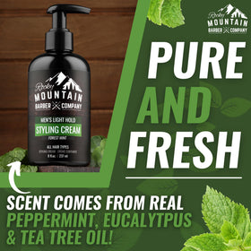 Rocky Mountain Barber Company lifestyle bathroom shelf showing neat grooming setup