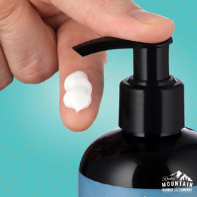 Rocky Mountain Barber Company texture close-up highlighting creamy, spreadable formula