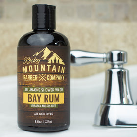 Rocky Mountain Barber Company ingredients label close-up highlighting simple ingredient transparency