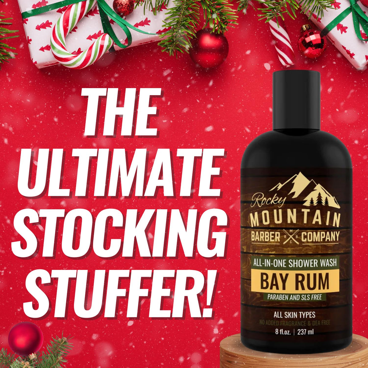 Rocky Mountain Barber Company pouring from 8 oz bottle showing controllable pour and travel size