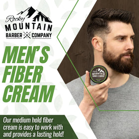 Rocky Mountain Barber Company open jar displaying creamy texture for smooth application
