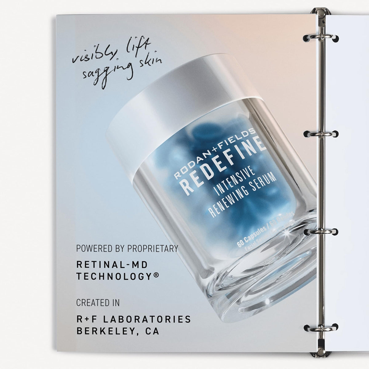 Rodan + Fields capsule opened to show fresh retinol serum inside