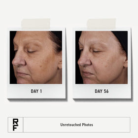 Rodan + Fields pump and label detail emphasizing ingredients and easy dispensing benefit
