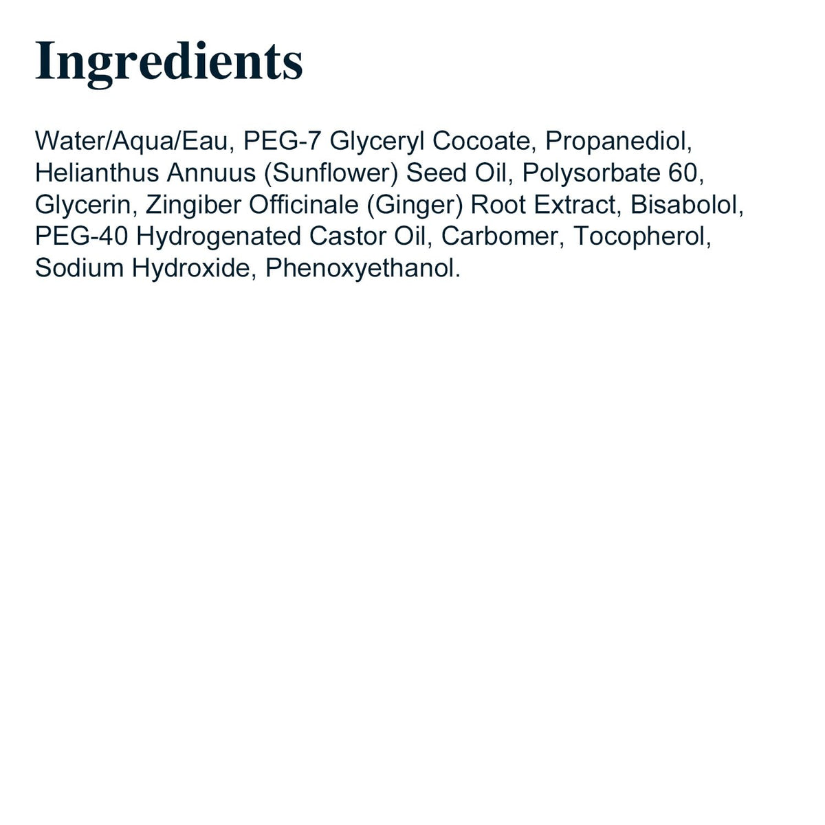 Rodan + Fields ingredients label close-up highlighting gentle, non-irritating benefit