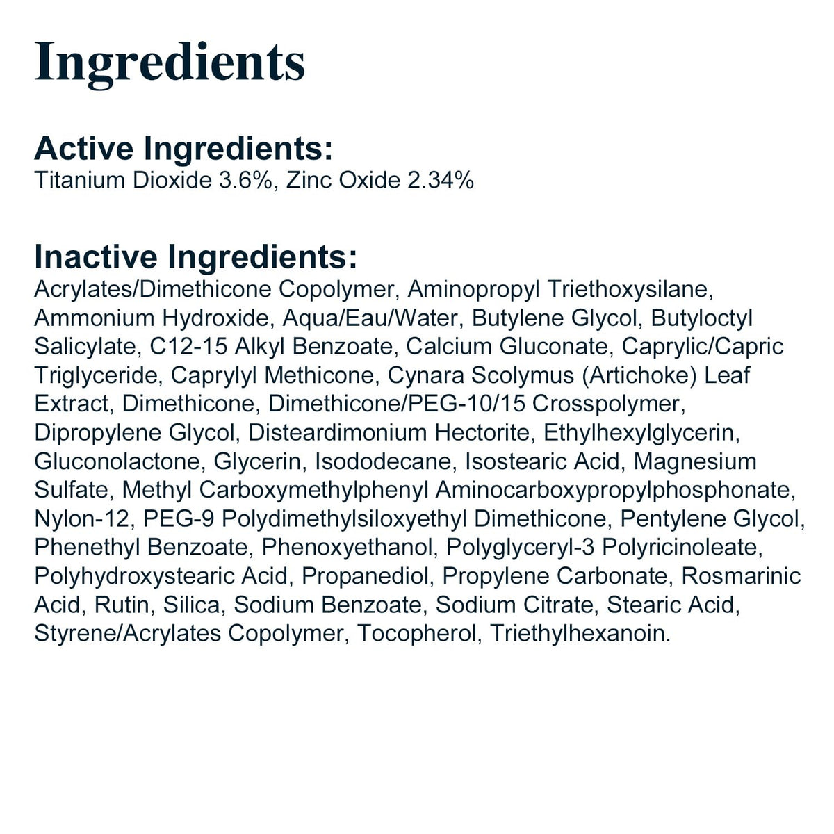 RODAN + FIELDS label detail highlighting zinc oxide ingredient and gentle benefit