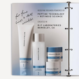 RODAN + FIELDS toner on a cotton pad demonstrating exfoliating application method