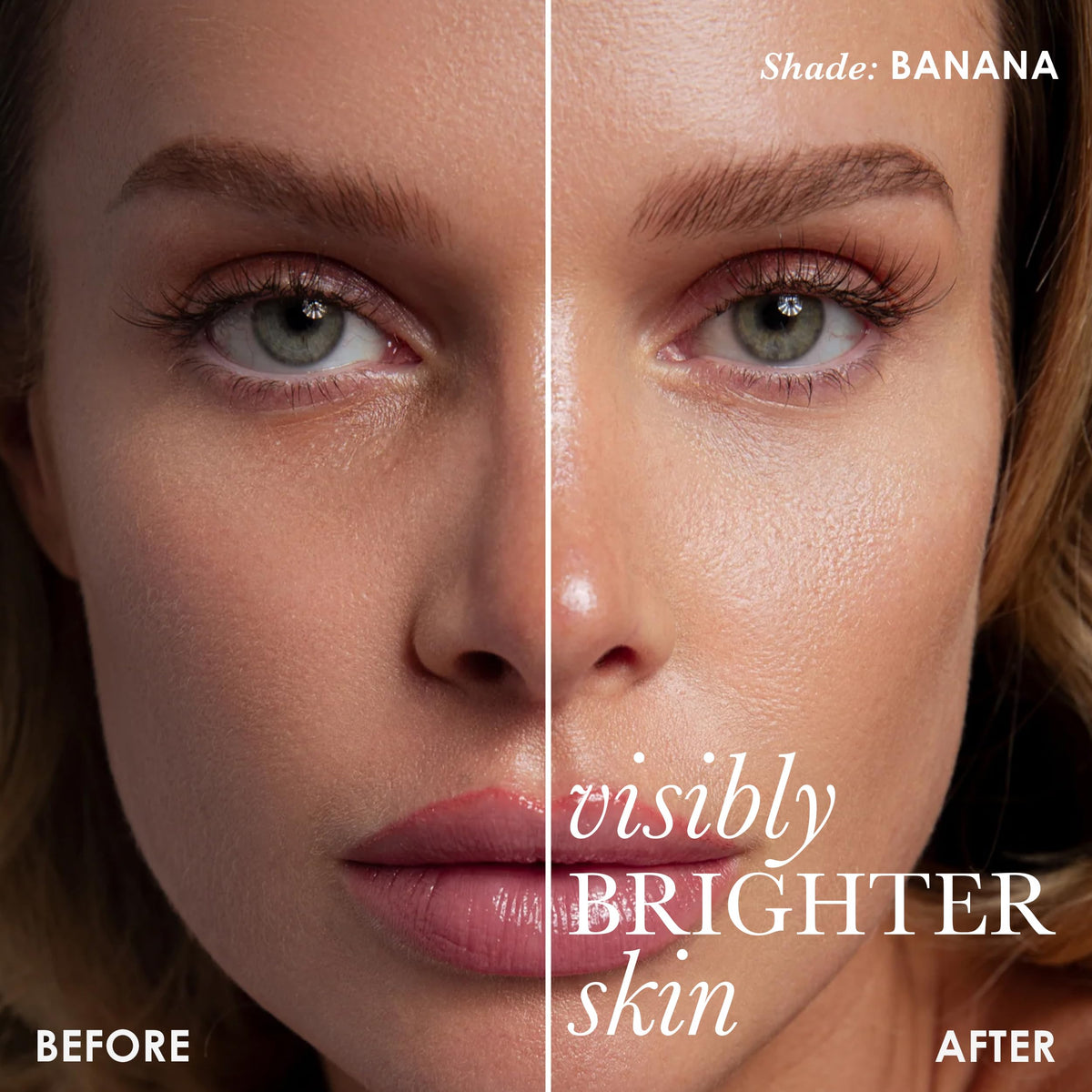 Rodial banana lowlighter creamy texture swatch illustrating blendable, lightweight finish