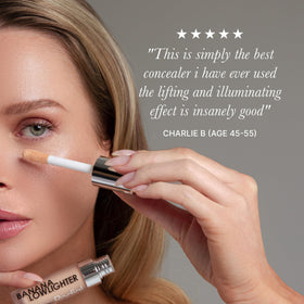 Rodial banana lowlighter applied under eye demonstrating reduced darkness and fresh look