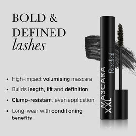 Rodial mascara xxl wand closeup demonstrating precision brush for even coat and separation