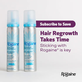 Rogaine foam on hands absorbing quickly to show no-mess benefit