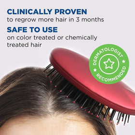 Rogaine applied to woman's scalp demonstrating targeted application benefit