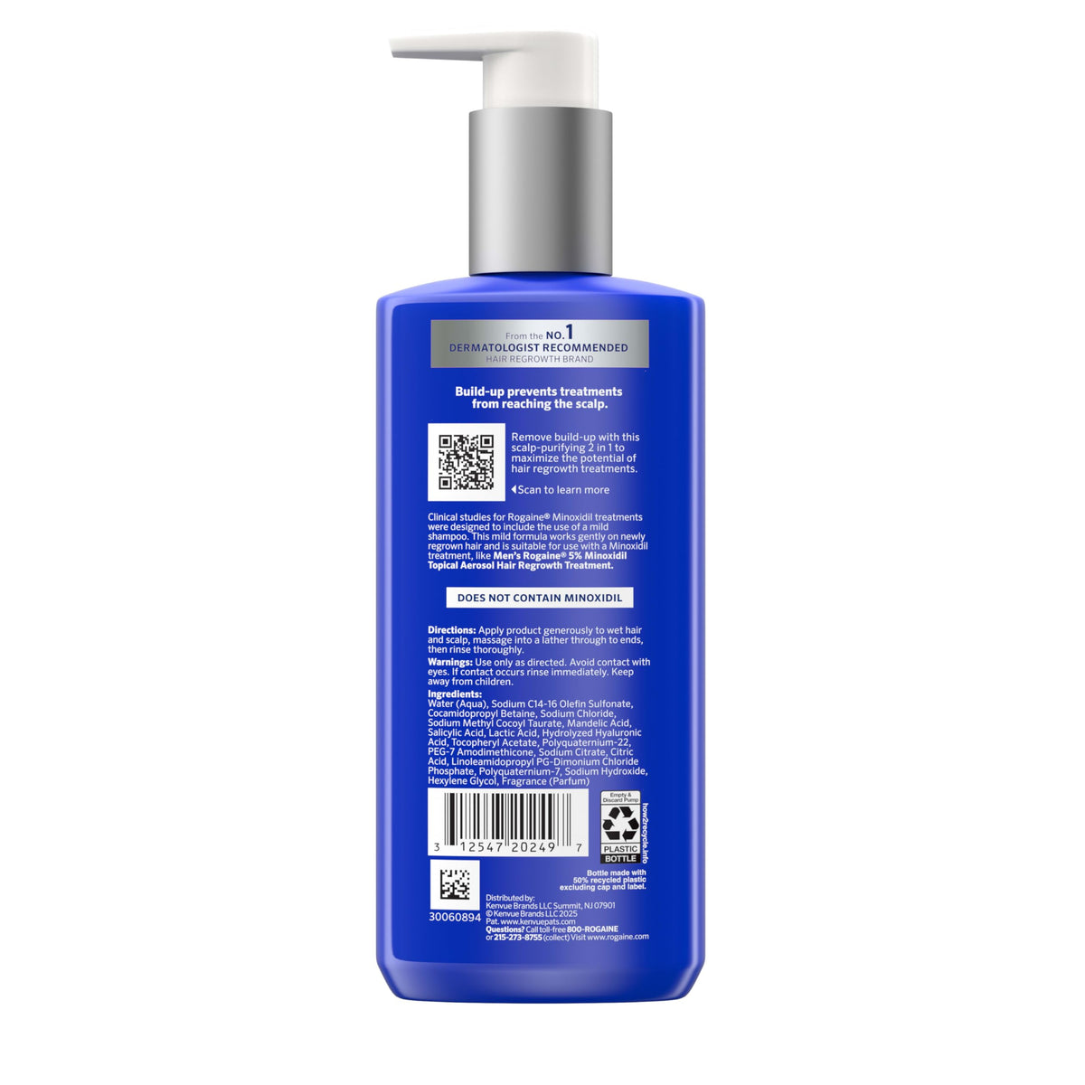 Rogaine open bottle view showing product consistency and conditioning benefit
