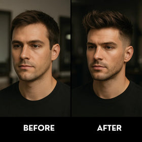 Rolda applied to dry roots demonstrating lift and matte separation for natural volume