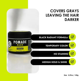 Rinsing Rolda pomade under faucet demonstrating easy water-based washout benefit