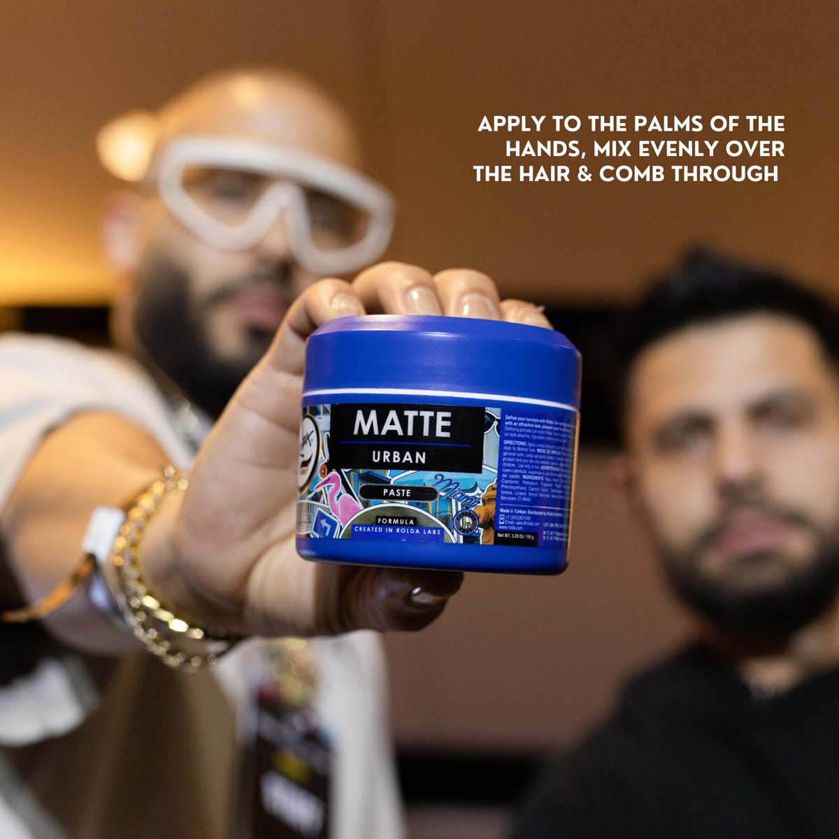 Rolda paste on fingers demonstrating easy warm-and-apply benefit