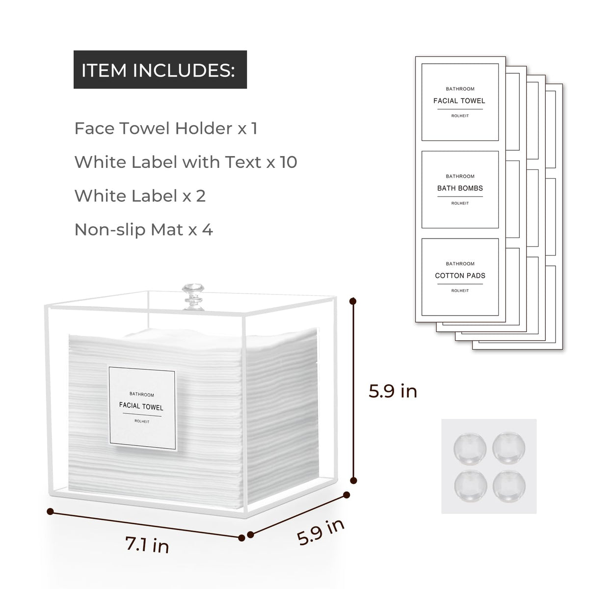 Rolheit side detail of transparent acrylic walls for quick content checks