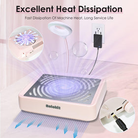 Rolokit LED lamp rotated to illuminate nails for precise detailing