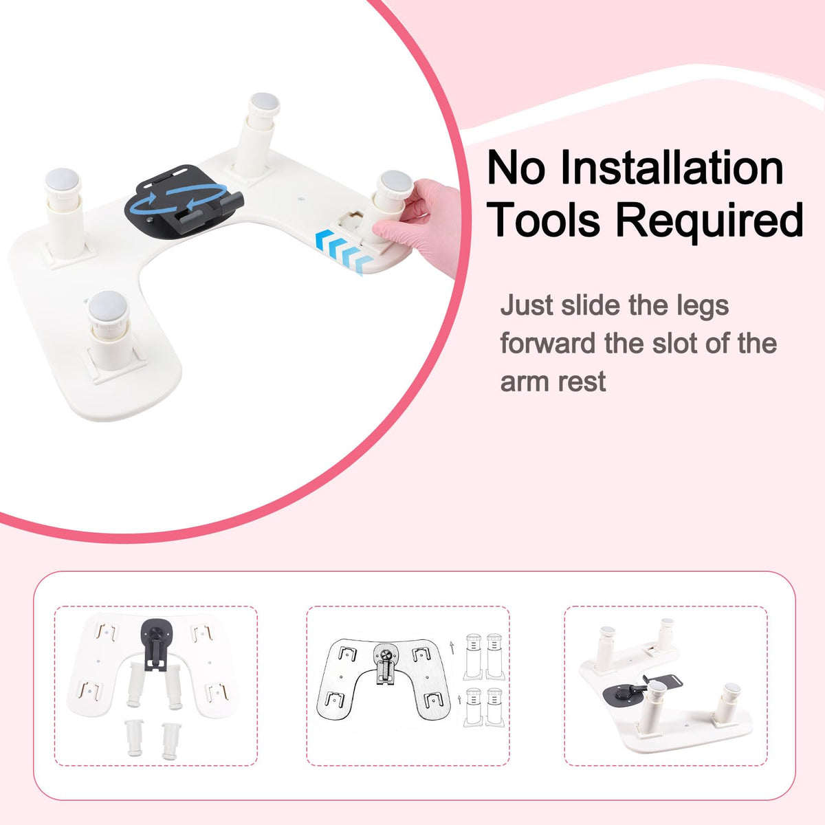 Rolomanve arm rest in salon lifestyle setting offering ergonomic comfort