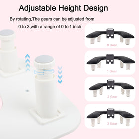 Rolomanve size comparison on table demonstrating portable salon scale