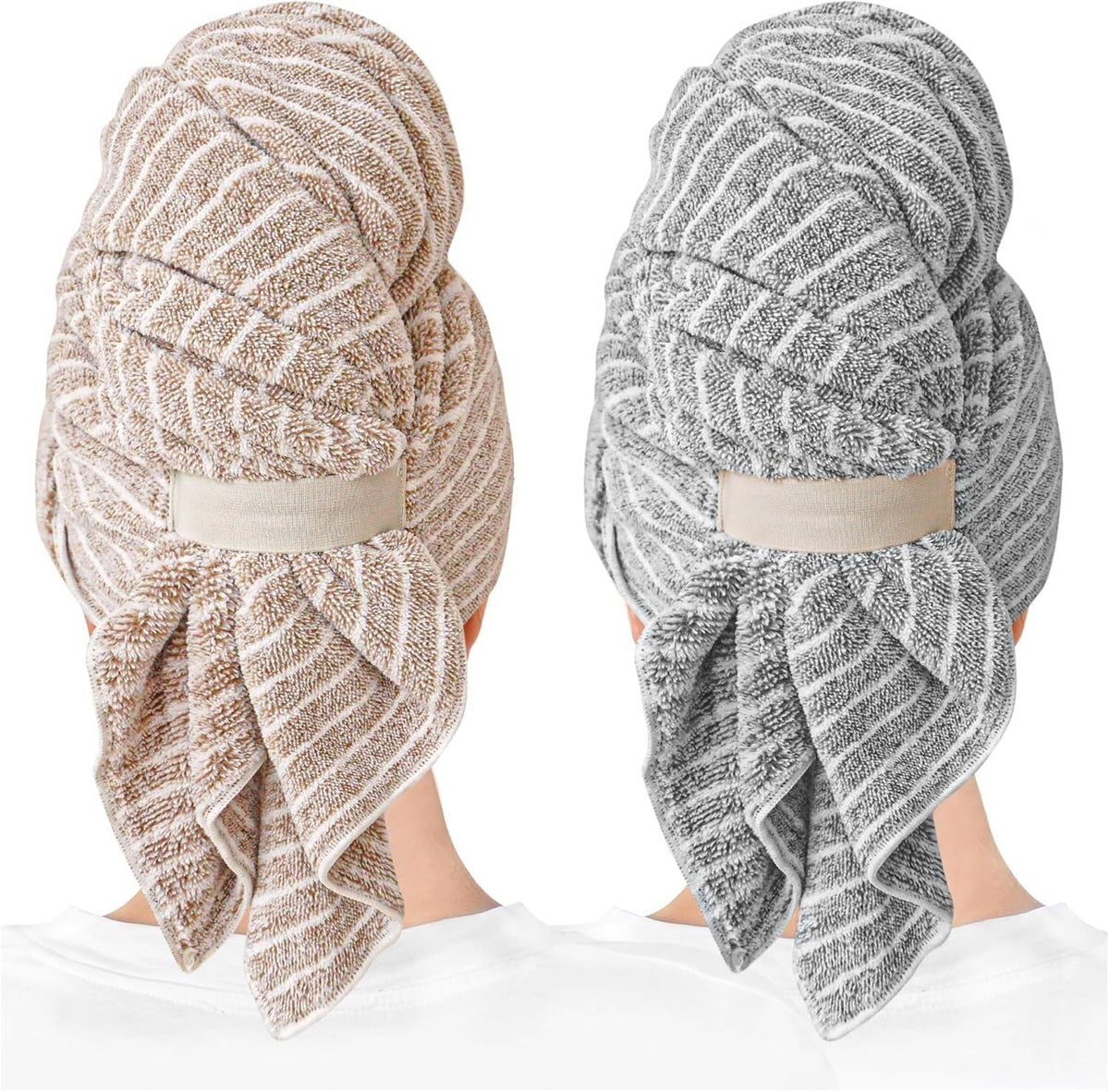 ROLSHOL front view of two towels showing colors and packaging, convenient storage benefit