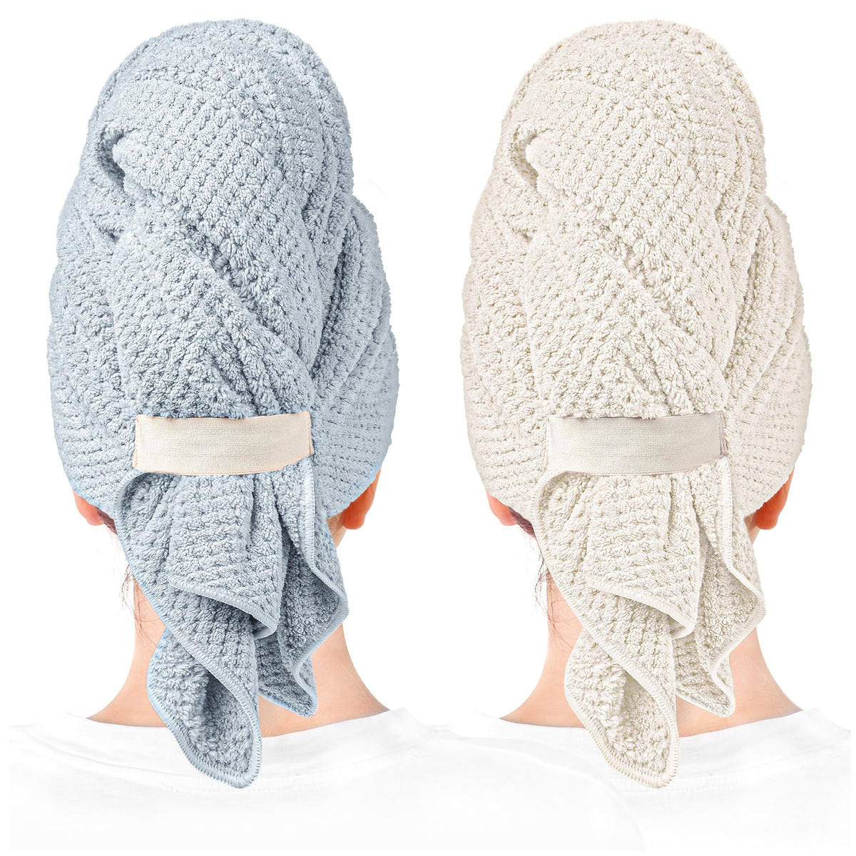 ROLSHOL front view of two-pack towels shows colors and packaging benefit convenience
